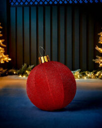 WeRChristmas Inflatable Tinsel Christmas Bauble, Red, 45 Cm - thumbnail 2