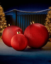 WeRChristmas Inflatable Tinsel Christmas Bauble, Red, 45 Cm - thumbnail 5
