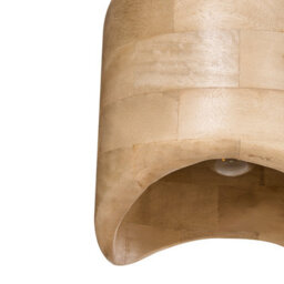 Wyld And Coco Light Brown Mango Wood Pendant Lamp With Curved Opening, Adjustable Drop For Dining And Living Rooms - thumbnail 7