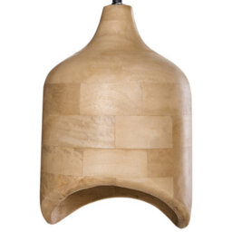 Wyld And Coco Light Brown Mango Wood Pendant Lamp With Curved Opening, Adjustable Drop For Dining And Living Rooms - thumbnail 5