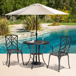 Avestar Outdoor 2.3M Round Parasol, Sun Shade Garden Umbrella With Crank & Push Button Tilt, For Garden, Backyard, Poolside, Beige - thumbnail 8