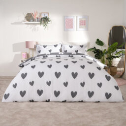 OHS Love Heart Decorative Printed Duvet Cover Set With Pillowcase - thumbnail 1