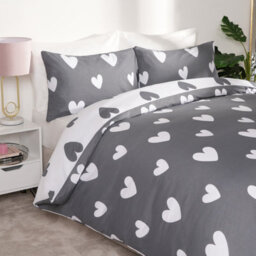 OHS Love Heart Decorative Printed Duvet Cover Set With Pillowcase - thumbnail 6