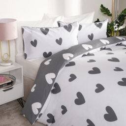 OHS Love Heart Decorative Printed Duvet Cover Set With Pillowcase - thumbnail 3