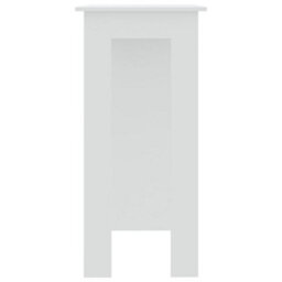 Berkfield Bar Table With Shelf White 102X50X103.5 Cm Engineered Wood - thumbnail 4