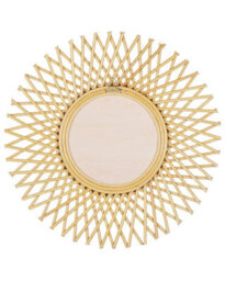 Beliani Wall Mirror Tagolu 60 Cm 60 Cm Rattan Natural - thumbnail 4