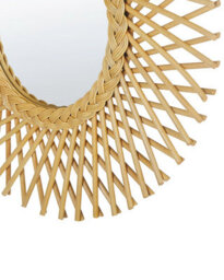 Beliani Wall Mirror Tagolu 60 Cm 60 Cm Rattan Natural - thumbnail 5
