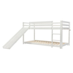 Btm Cabin Bunk Bed White With Slide Adjustable Ladder And Lower Bed 190X90Cm Plus 200X90Cm - thumbnail 7
