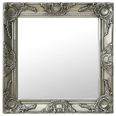 Berkfield Wall Mirror Baroque Style 50X50 Cm Silver - image 1