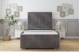 "Sloomy Radcliffe Slate Naples Bed Frame With Mattress With 50"" Upholstered Headboard 6' Super King"