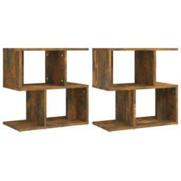Berkfield Bedside Cabinets 2 Pcs Smoked Oak 50X30X51.5 Cm Engineered Wood - thumbnail 2