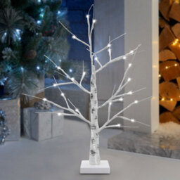 Long Life Lamps Company Led Indoor Christmas Tree White 60Cm 6000K Light Dual Mains And Battery Operated Tree02 - thumbnail 1