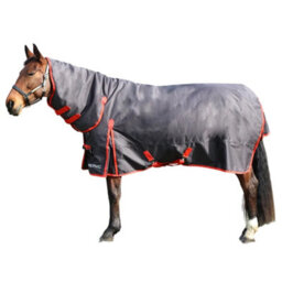 "Hyconic Combi Combo Neck 200G Horse Turnout Rug Charcoal/red (4 6"")" - thumbnail 1