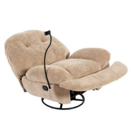 More4Homes Phoenix Manual Recliner Swivel & Rocker Teddy Boucle Fabric Chair - thumbnail 3