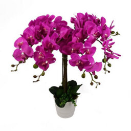Leaf 85Cm Artificial Deluxe Bush Orchid - Dark Pink - thumbnail 1