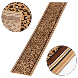 Bravich Hard Wearing Hessian Backed Stair Runner Kitchen Mat - Texas Leopard Print - 60X300Cm (2'x10') - thumbnail 6