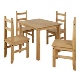 Mews Corona Dining Table Set 4 Seater Solid Mexican Pine Wood Table With 4 Chairs - thumbnail 7