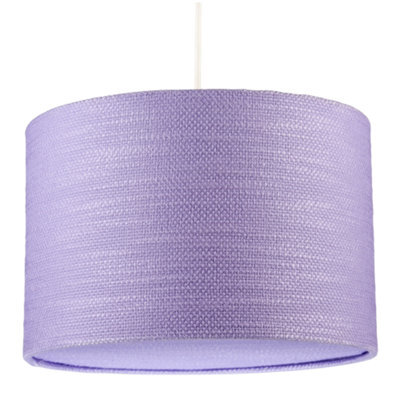 Happy Homewares Modern Lavender Rose Textured Linen Pendant Light Shade With Diffuser - image 1