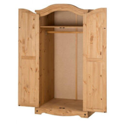 Mercers Furniture Corona 2 Door Arch Top Wardrobe Double Solid Wood Pine Wooden With Mexican Styling - thumbnail 2