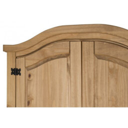 Mercers Furniture Corona 2 Door Arch Top Wardrobe Double Solid Wood Pine Wooden With Mexican Styling - thumbnail 3