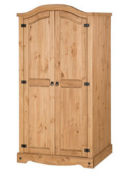 Mercers Furniture Corona 2 Door Arch Top Wardrobe Double Solid Wood Pine Wooden With Mexican Styling - thumbnail 4