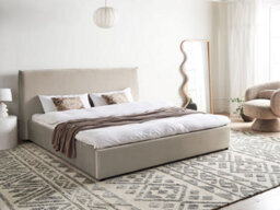 Beliani Bed Velvet Lavaur 180 X 200 Cm (Eu Super King) Taupe - thumbnail 2