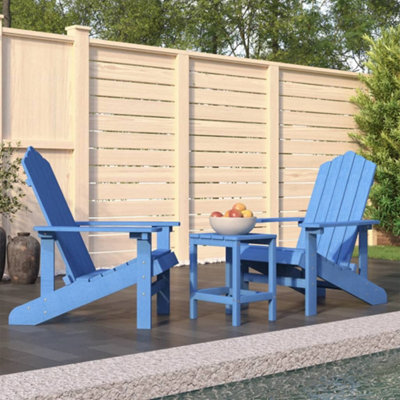 Berkfield Garden Adirondack Chairs With Table Hdpe Aqua Blue - image 1