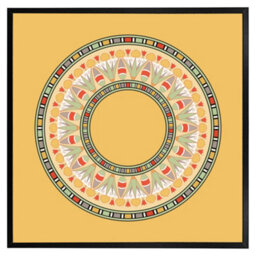 "Andrew Lee Orange Circle Ornament. Round Frame (Picutre Frame) / 20X20"" / Oak" - thumbnail 2