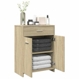 Walplus Bathroom Cabinet Sonoma Oak 60X33X80 Cm Engineered Wood - thumbnail 1