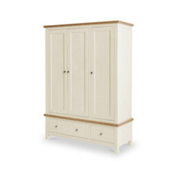 Farro Cream Triple Wardrobe With 2 Drawers - By Roseland Furniture - thumbnail 5