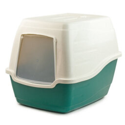 Kct Hooded Cat Loo Litter Tray Large Green Box For Kitten Enclosed Toilet With Hood Lid Scoop Cover Mess-Free Covered Plastic Deep - thumbnail 1