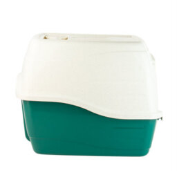 Kct Hooded Cat Loo Litter Tray Large Green Box For Kitten Enclosed Toilet With Hood Lid Scoop Cover Mess-Free Covered Plastic Deep - thumbnail 5