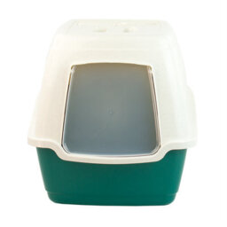 Kct Hooded Cat Loo Litter Tray Large Green Box For Kitten Enclosed Toilet With Hood Lid Scoop Cover Mess-Free Covered Plastic Deep - thumbnail 4