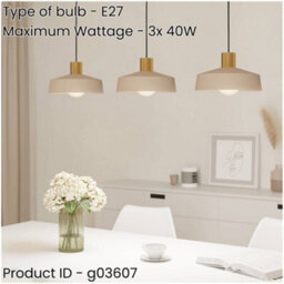 Loops Stylish Sandy Brushed Brass Triple Pendant Light For Indoor Ceilings - thumbnail 2