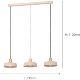 Loops Stylish Sandy Brushed Brass Triple Pendant Light For Indoor Ceilings - thumbnail 4
