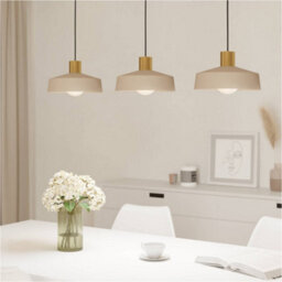 Loops Stylish Sandy Brushed Brass Triple Pendant Light For Indoor Ceilings - thumbnail 1