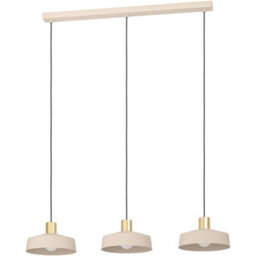 Loops Stylish Sandy Brushed Brass Triple Pendant Light For Indoor Ceilings - thumbnail 3