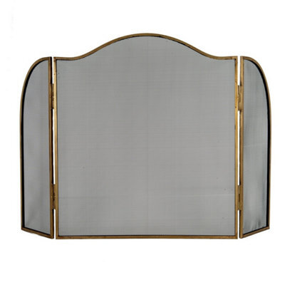 Hill Interiors Antiqued Large Fire Screen - Metal - L3 X W85 X H85 Cm - Brass - image 1