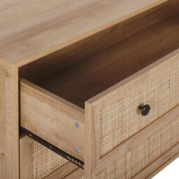 Beliani Ponca Rattan 3-Drawer Chest With Wicker Front Light Brown 90 X 79 Cm - thumbnail 7