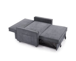 Home Detail Hugo 2 Seater Sofa Bed Pull Out Linen Fabric, Dark Grey - thumbnail 6