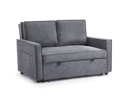 Home Detail Hugo 2 Seater Sofa Bed Pull Out Linen Fabric, Dark Grey - thumbnail 3
