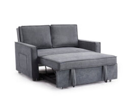 Home Detail Hugo 2 Seater Sofa Bed Pull Out Linen Fabric, Dark Grey - thumbnail 5