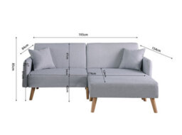 Mattress Guru Zara 2 Seater Fabric Sofa Bed, With Matching Stool, Sofa Bed For Living Room, Brown - thumbnail 6