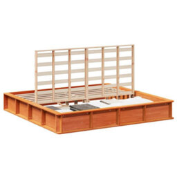 Berkfield With Storage Wax Brown 200 X 200 Cm Wood - thumbnail 3