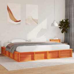 Berkfield With Storage Wax Brown 200 X 200 Cm Wood - thumbnail 1