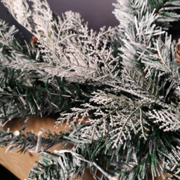 Samuel Alexander 1.8M Snowy Pre Lit Christmas Garland With 50 Warm White Led Lights And Pinecones 96 Tips - thumbnail 8