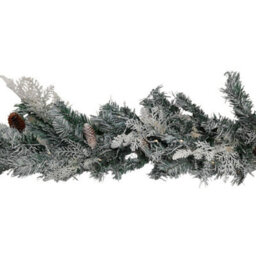 Samuel Alexander 1.8M Snowy Pre Lit Christmas Garland With 50 Warm White Led Lights And Pinecones 96 Tips - thumbnail 9