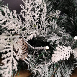 Samuel Alexander 1.8M Snowy Pre Lit Christmas Garland With 50 Warm White Led Lights And Pinecones 96 Tips - thumbnail 6