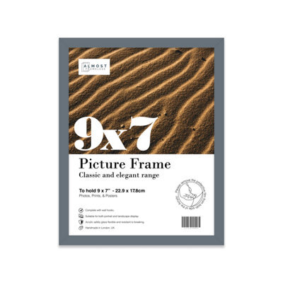 9X7 Grey Picture Frame (17.8 X 22.9Cm) Poster, Photo, Artwork, Gallery Wall Or Print - image 1