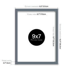 9X7 Grey Picture Frame (17.8 X 22.9Cm) Poster, Photo, Artwork, Gallery Wall Or Print - thumbnail 3
